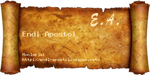 Endl Apostol névjegykártya